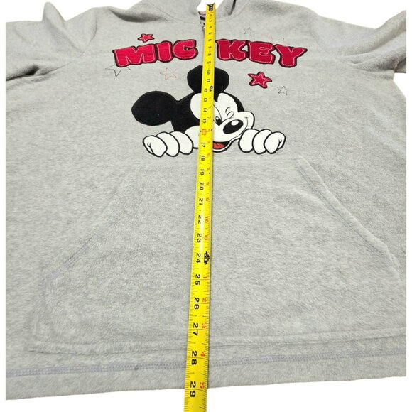 Disney Mickey Mouse Winking Hoodie Sweatshirt Gray Fleece Sweater Womens Plus 4X - Picture 11 of 13
